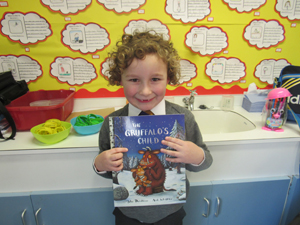 Alfie - Year 1 My favourite book is The Gruffalo's Child by Julia Donaldson. I like this book because it is very cute and the Gruffalo meets lots of animals on his travels.